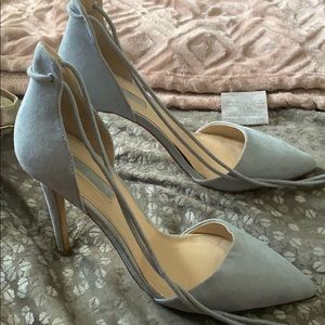 Light blue lace up heels